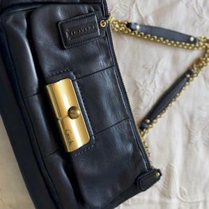 Coach leather bag midnight blue